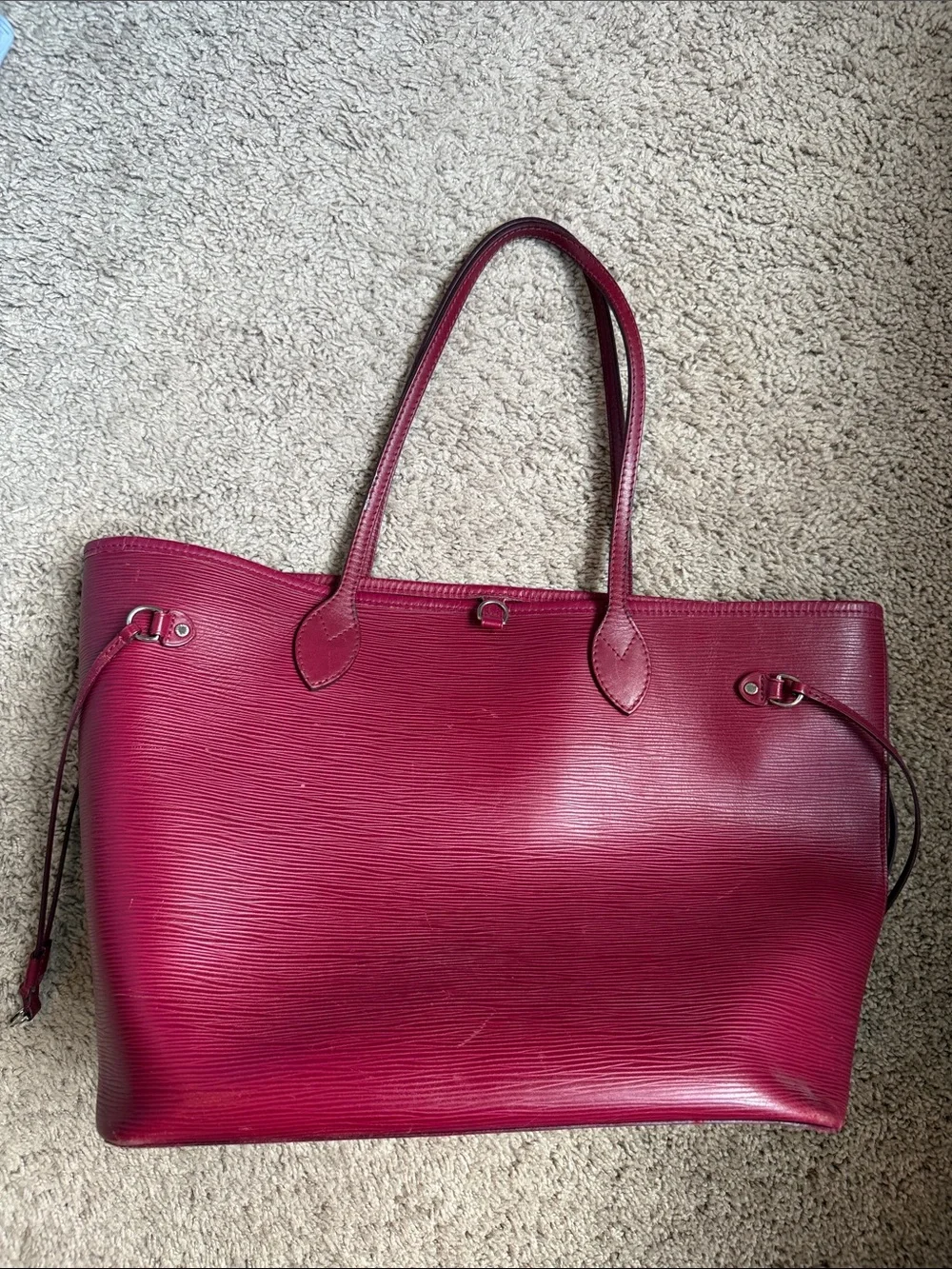 Louis Vuitton Red Epi Leather Neverfull Tote with pouchette - Picture 6 of 10
